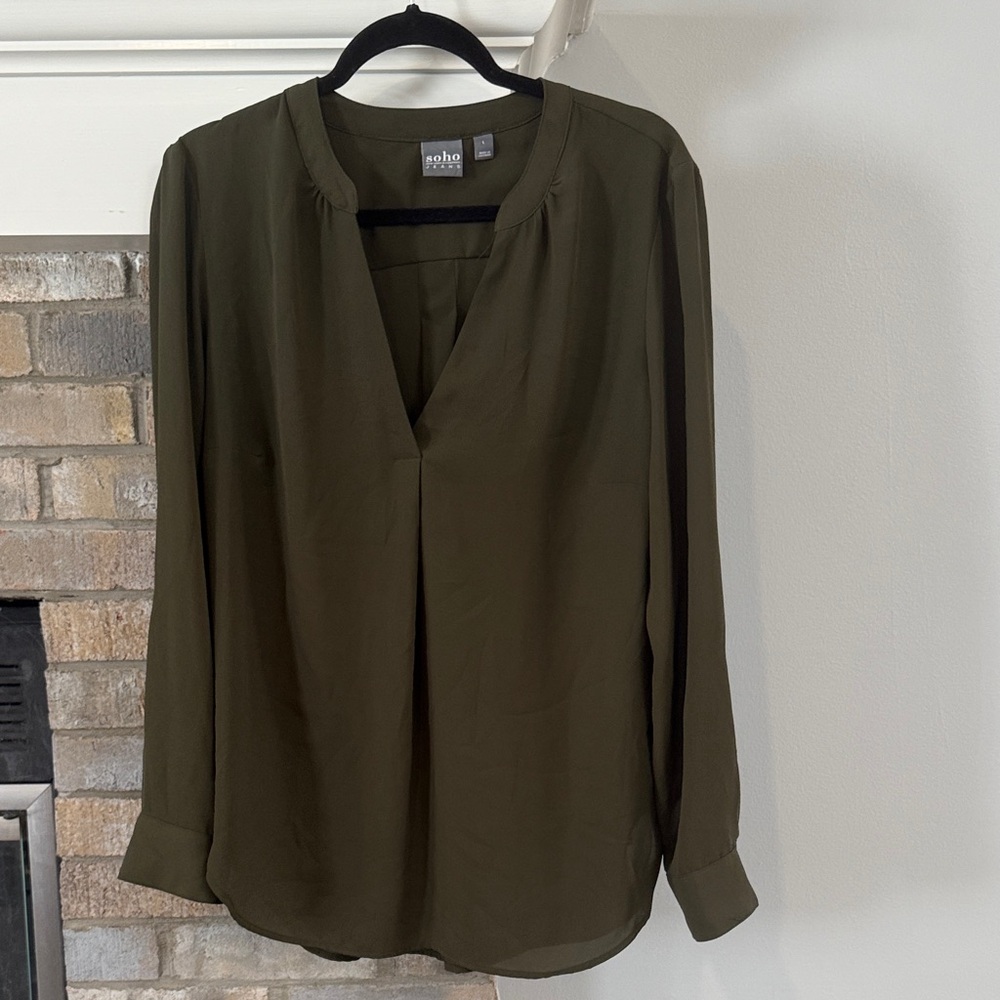 BOGO item Soho Deep Olive Women's Blouse